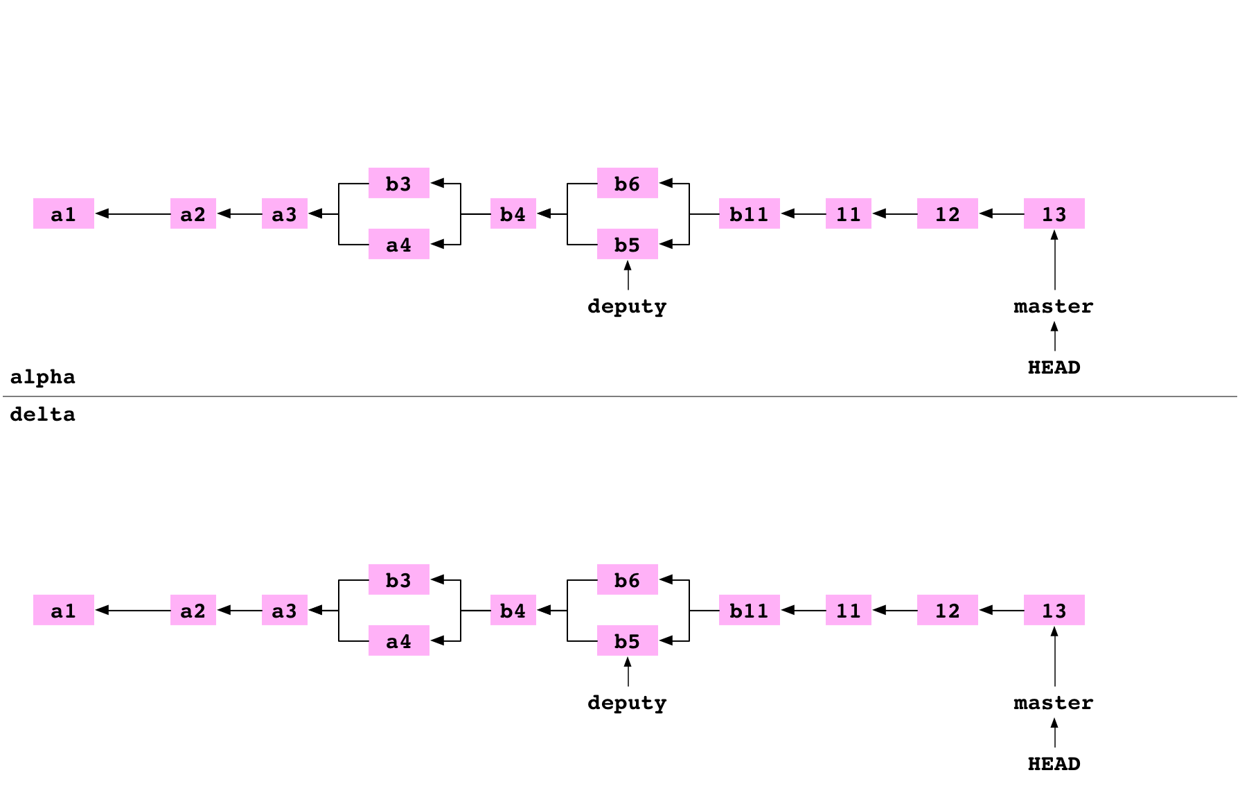 Les graphes d’alpha et de delta après le clonage dans delta