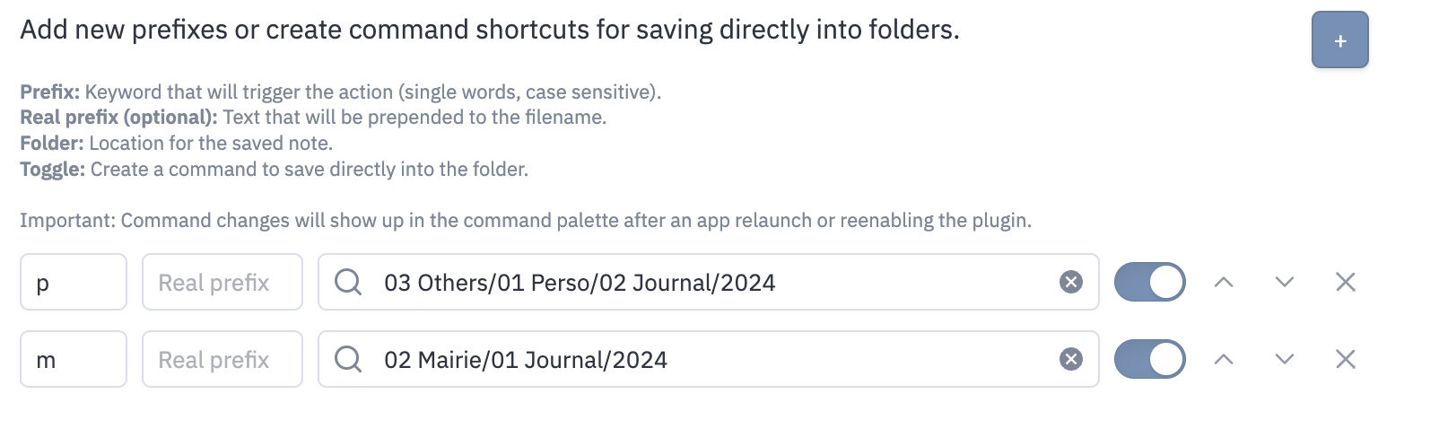 Configuration de Rapid Notes